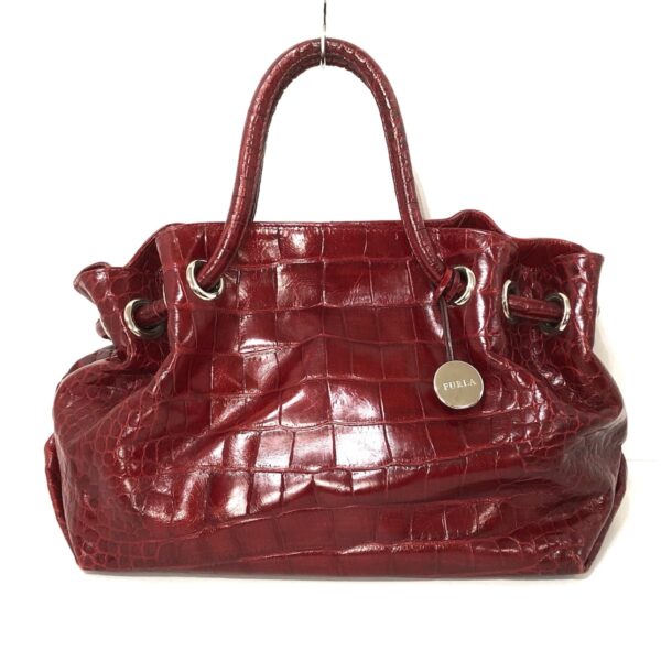 37959419 1 Furla Handbag Embossed Leather Red