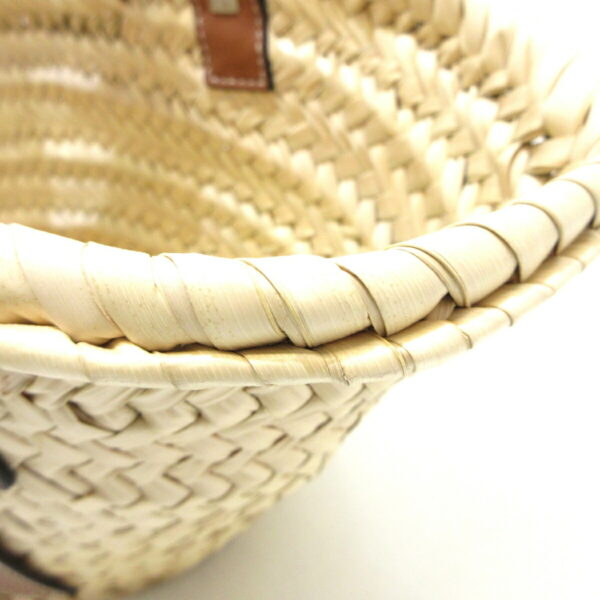 37960122 17 Loewe Basket Tote Bag Straw Leather Ivory Brown