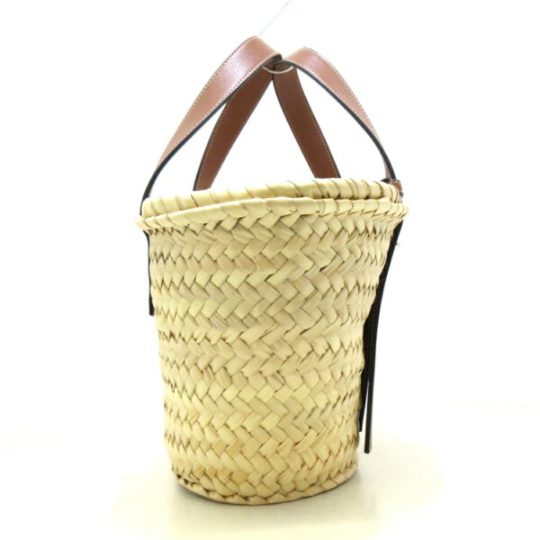 37960122 2 Loewe Basket Tote Bag Straw Leather Ivory Brown