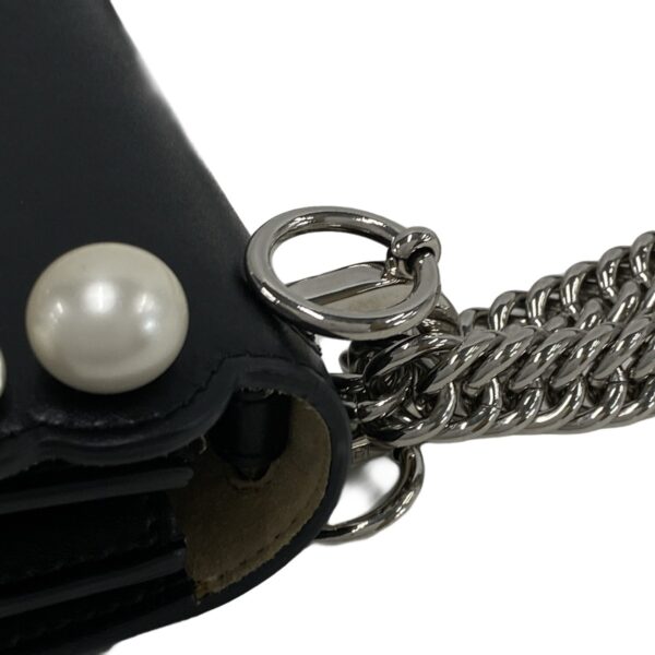 37961210 14 Fendi Mini Canai Shoulder Bag Pearl Chain Shoulder Leather Black