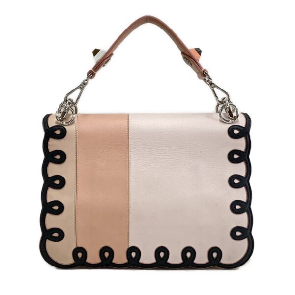 37961211 3 Fendi Canai Handbag Leather Pink Salmon Pink Multi