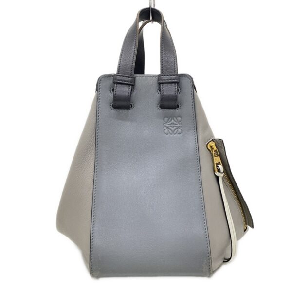 37962416 1 Loewe Hammock Small Handbag Classic Calf Leather Tricolor Gray Gray Black