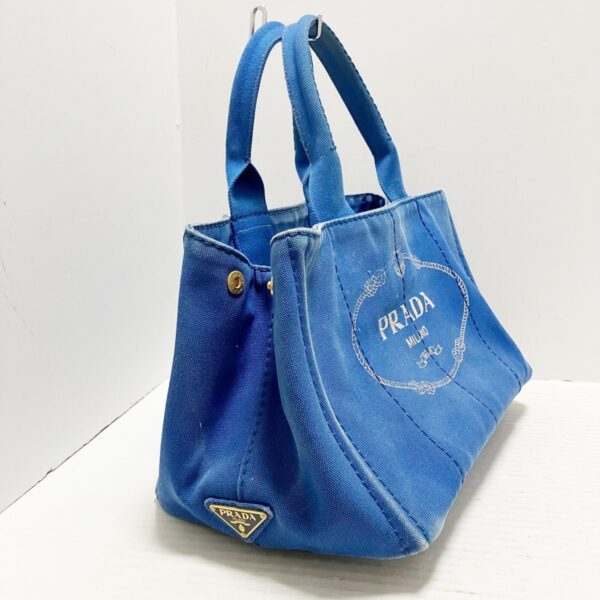 37964215 2 Prada Canapa Tote Bag Blue