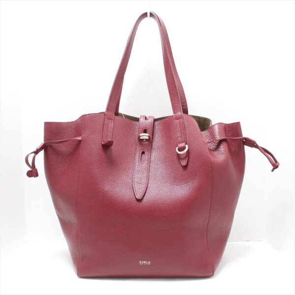 37966845 1 Furla Net Tote Bag Leather Bordeaux