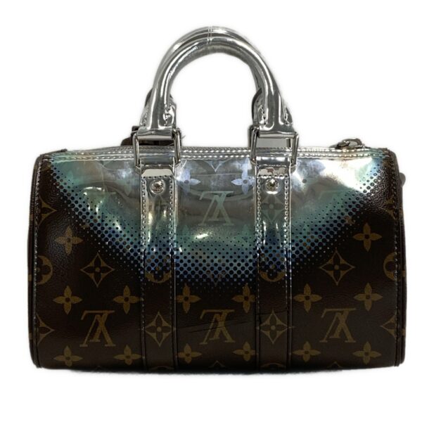 37968438 3 Louis Vuitton Keepall Bandouliere 25 Handbag Monogram x Silver Metallic Nebula Canvas