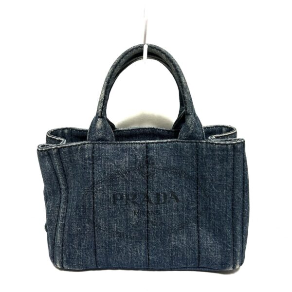 37968609 1 Prada Canapa Tote Bag Denim Blue Gray