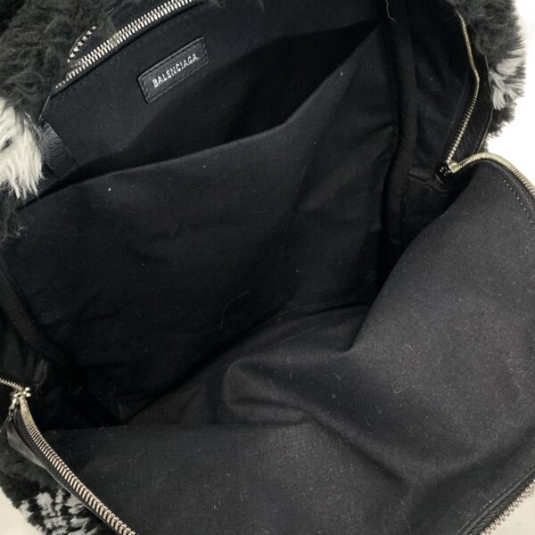 37969406 10 Balenciaga Everyday Backpack S Rucksack Faux Fur Leather Black White