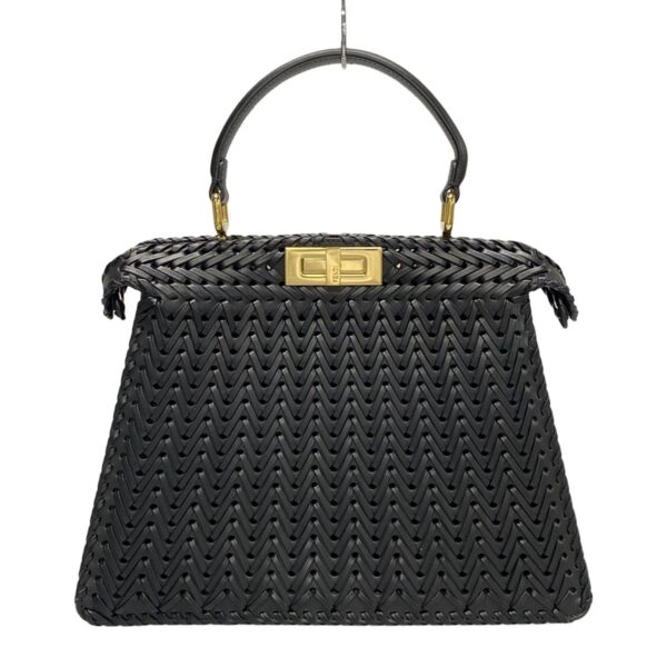 37970424 1 Fendi Peekaboo I See You Medium Handbag Braided Leather Black