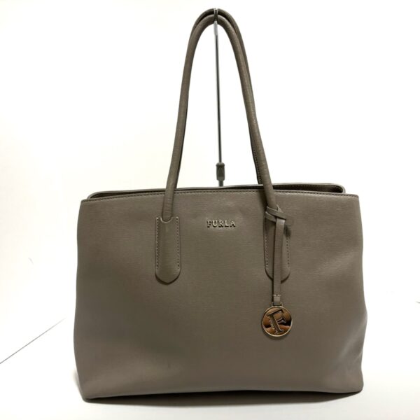 37973996 1 Furla Shoulder Bag Leather Gray Beige