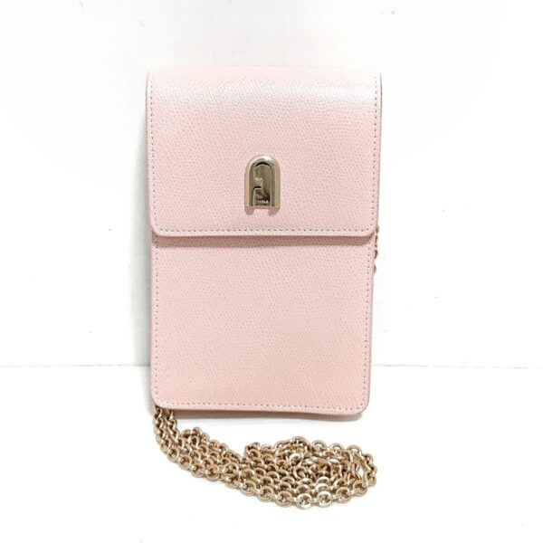 37974454 1 Furla Mini Vertical Crossbody Bag Smartphone Chain Shoulder Leather Ballerina Pink