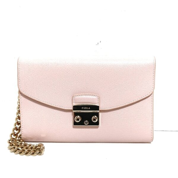 37974455 1 Furla Metropolis Envelop Clutch Bag Chain Candy Rose Pink