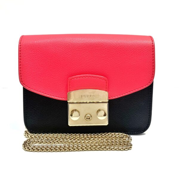 37979715 1 Furla Metropolis Shoulder Bag Black Pink