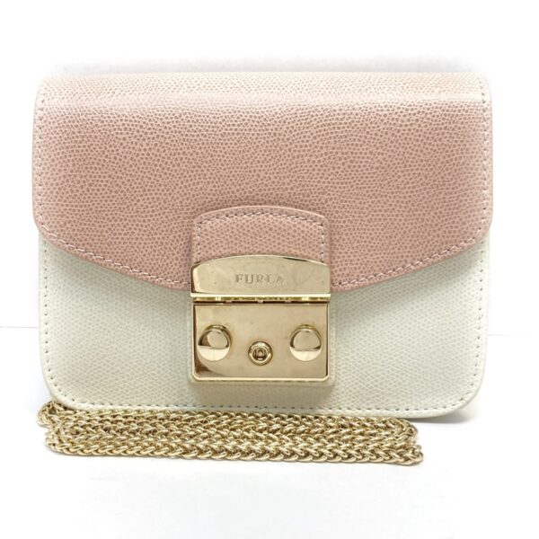 37979717 1 Furla Metropolis Shoulder Bag White Pink Beige