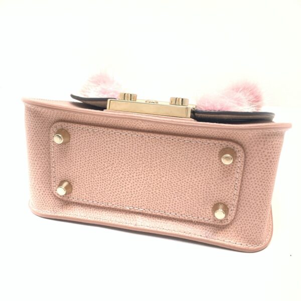 37979718 4 Furla Metropolis Fur Shoulder Bag Pink Beige White