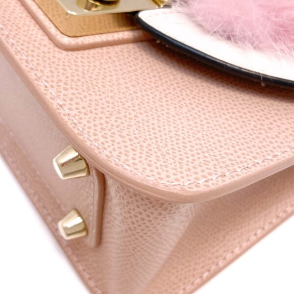 37979718 5 Furla Metropolis Fur Shoulder Bag Pink Beige White