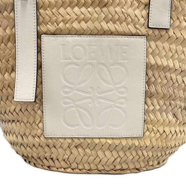 37980285 20 Loewe Basket Tote Bag Palm Leaf Calfskin Natural White