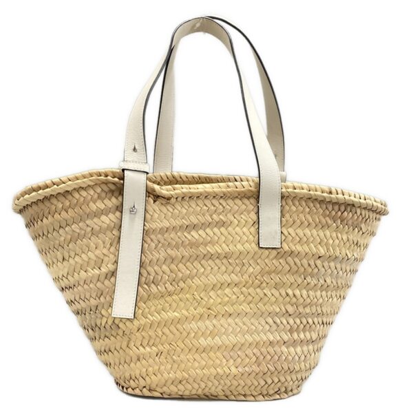 37980285 3 Loewe Basket Tote Bag Palm Leaf Calfskin Natural White