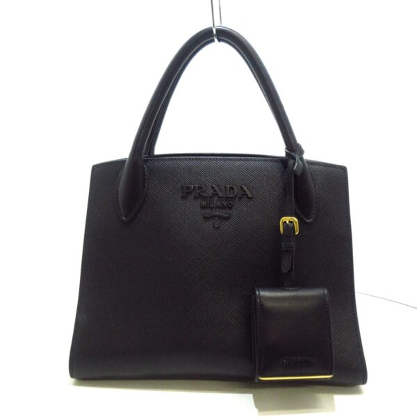 37983325 1 Prada Monochrome Bag Tote Bag Leather Black