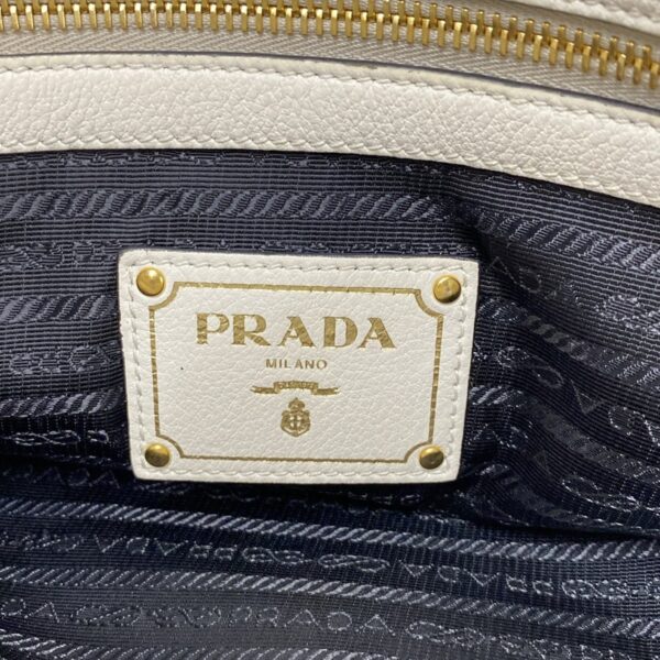 37984493 12 Prada Tote Bag Leather Tag Leather Ivory