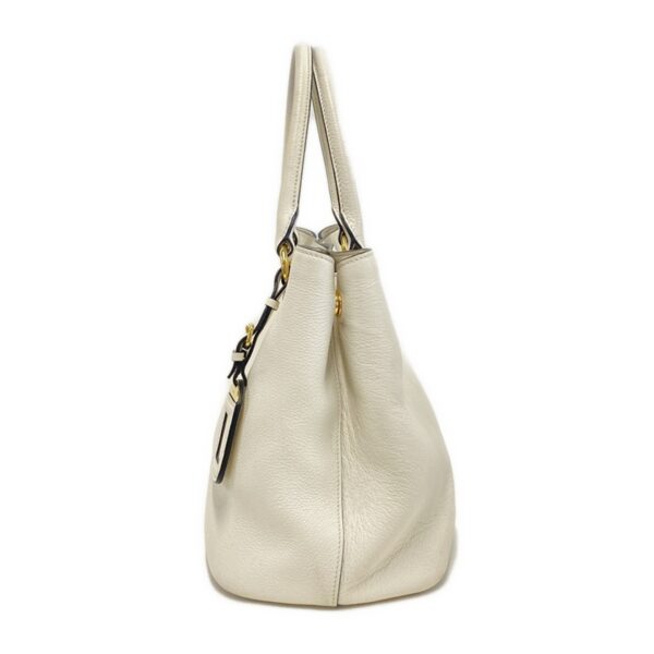 37984493 2 Prada Tote Bag Leather Tag Leather Ivory