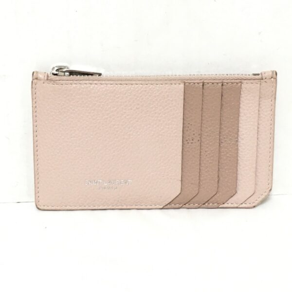 37985020 1 Saint Laurent Paris Fragment Zip Pouch Coin Case Leather Beige