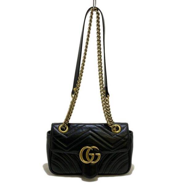 37985406 1 Gucci GG Marmont Mini Shoulder Bag Chain Shoulder Leather Black