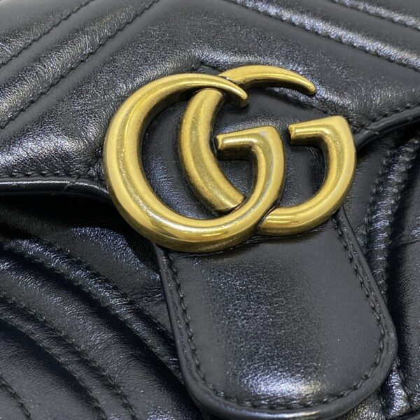 37985406 18 Gucci GG Marmont Mini Shoulder Bag Chain Shoulder Leather Black