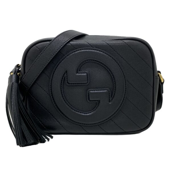 37987365 1 Gucci Blondie Small Shoulder Bag Quilting Tassel Leather Black