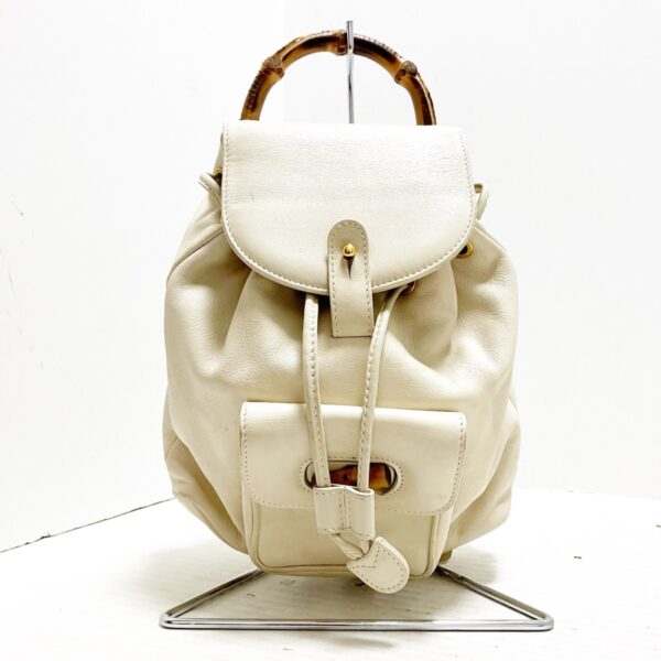 37987431 1 Gucci Bamboo Rucksack Leather Ivory