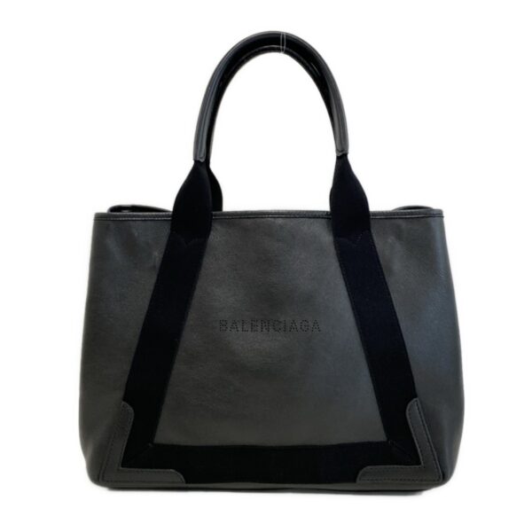 37990612 1 Balenciaga Navy Medium Cabas Tote Bag Leather Black