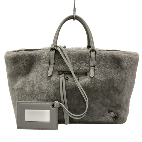 37990615 1 Balenciaga Paper Mini Tote Bag Leather Mouton Gray