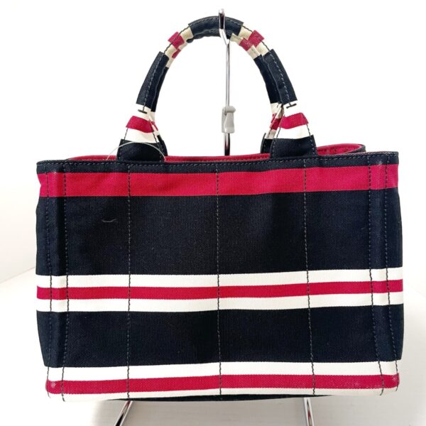 37990623 3 Prada Canapa Tote Bag Dark Navy Red White