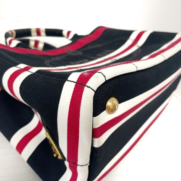 37990623 5 Prada Canapa Tote Bag Dark Navy Red White