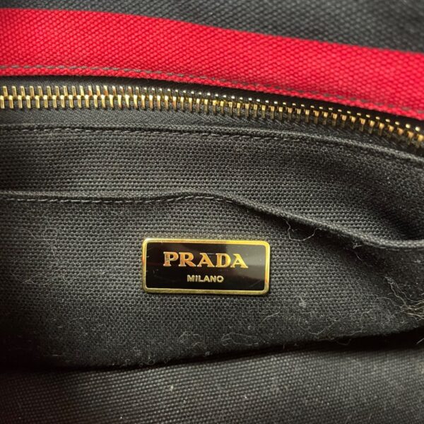 37990623 8 Prada Canapa Tote Bag Dark Navy Red White