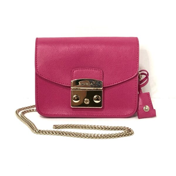 37990959 1 Furla Metropolis Shoulder Bag Chain Shoulder Leather Pink