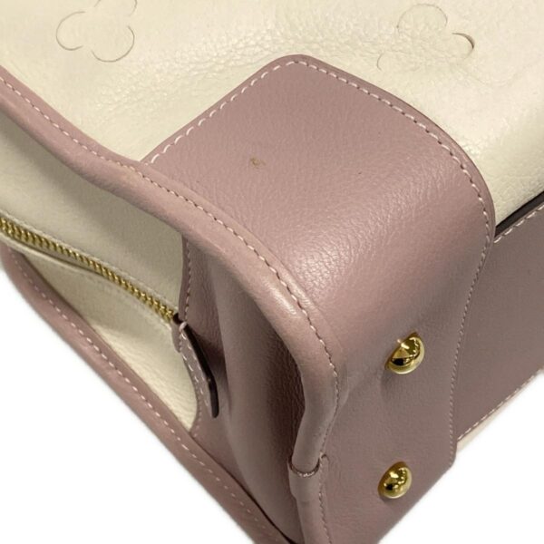 37992624 9 Loewe Amazona 28 Cherry Blossom Handbag Punching Leather White Pink Beige Pink