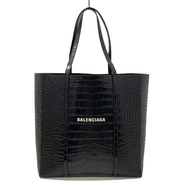 37993364 1 Balenciaga Everyday Small Tote Bag Embossed Leather Black White