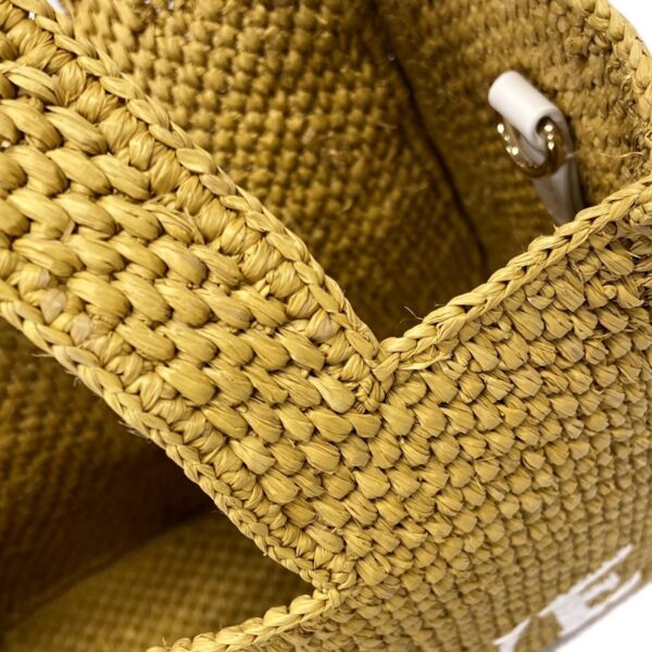 37993902 16 Loewe Font Small Basket Tote Bag Leather Ocher Yellow