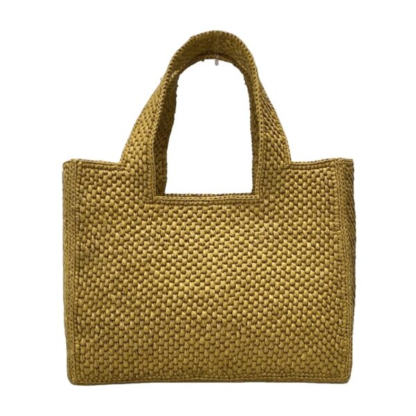 37993902 3 Loewe Font Small Basket Tote Bag Leather Ocher Yellow