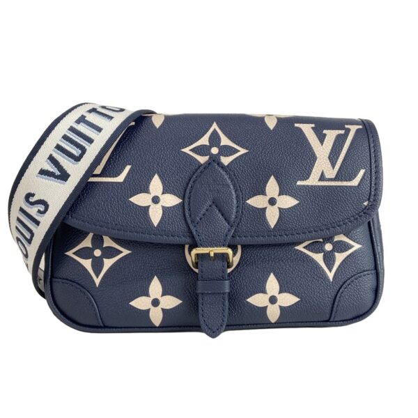 37995248 1 Louis Vuitton Diane NM PM Shoulder Bag Leather Navy