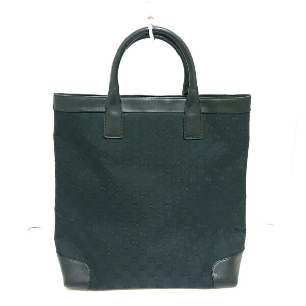 37998893 3 Gucci GG Pattern Tote Bag Leather Dark Navy Black