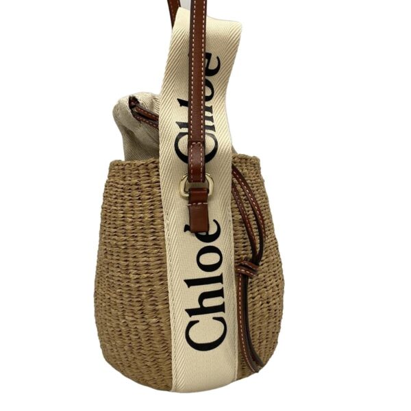 37999033 4 Chloe Woody Small Basket Bag Mifuko Collaboration Leather Beige White Multi