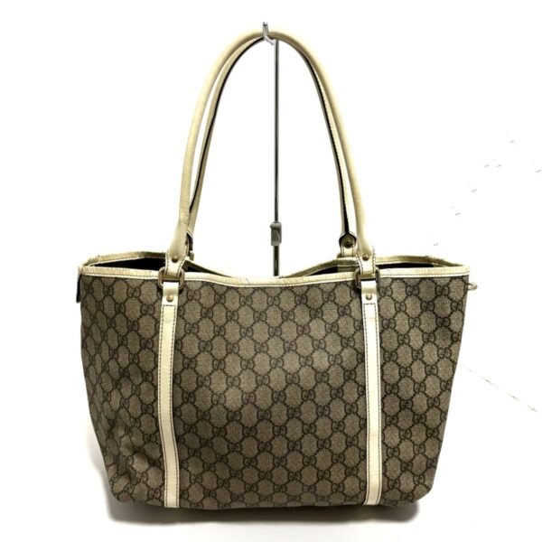 38000489 3 Gucci GG Plus GG Supreme Tote Bag Leather White