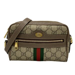 38002866 1 Gucci GG Webbing Line Shoulder Bag Khaki