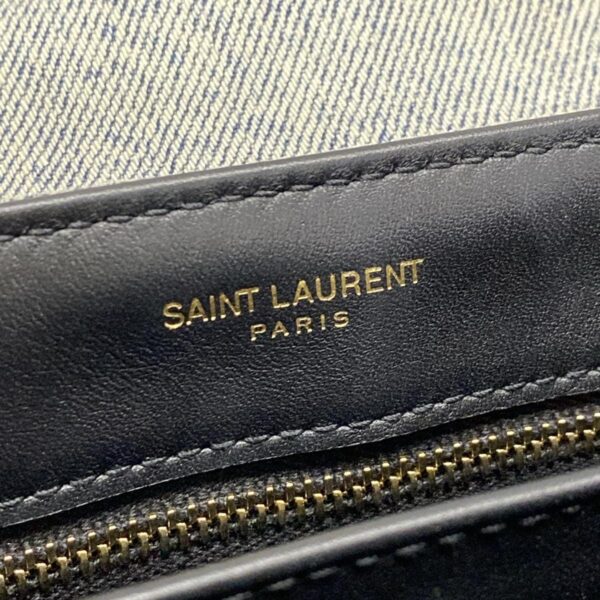 38003182 12 Saint Laurent Paris Lulu Toy Bag Shoulder Bag Leather White Navy