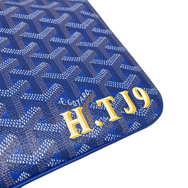 38003195 16 Goyard Sena MM Clutch Bag Initial Engraved Blue Multi Leather