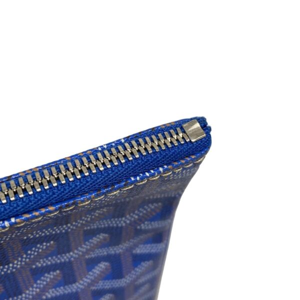 38003195 19 Goyard Sena MM Clutch Bag Initial Engraved Blue Multi Leather