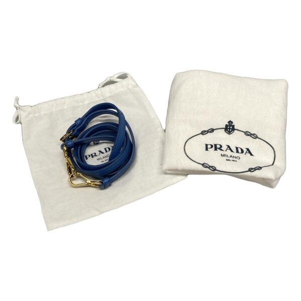 38003203 11 Prada Triangle Handbag Mini Bag Leather Blue