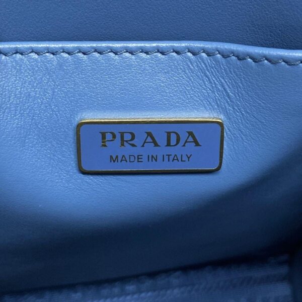 38003203 12 Prada Triangle Handbag Mini Bag Leather Blue