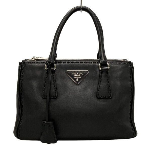 38003209 1 Prada Galleria Mini Bag Handbag Stitch Leather Black